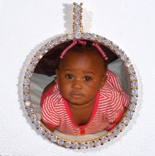 LARGE 3D CIRCLE CUSTOM PICTURE PENDANT