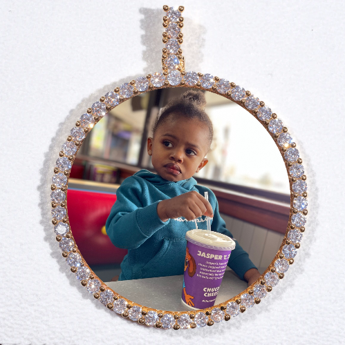 LARGE 3D CIRCLE CUSTOM PICTURE PENDANT