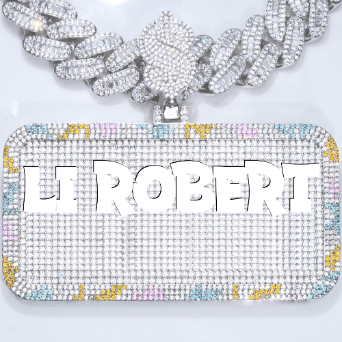 CUSTOM LETTER NECKLACE 3D COLORFUL SQUARE