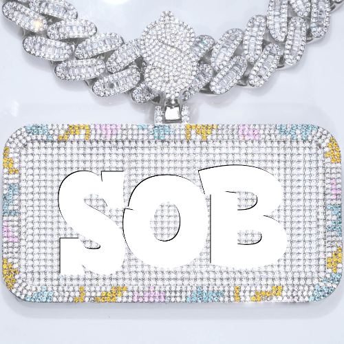 CUSTOM LETTER NECKLACE 3D COLORFUL SQUARE