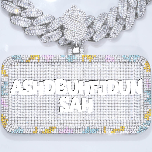 CUSTOM LETTER NECKLACE 3D COLORFUL SQUARE