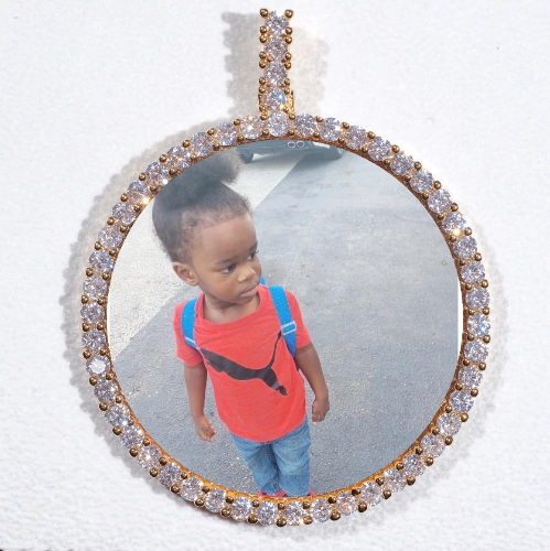 LARGE 3D CIRCLE CUSTOM PICTURE PENDANT