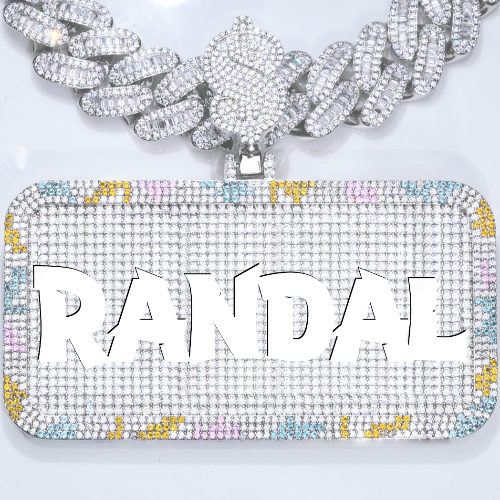 CUSTOM LETTER NECKLACE 3D COLORFUL SQUARE