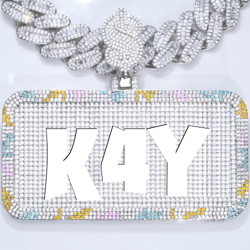 CUSTOM LETTER NECKLACE 3D COLORFUL SQUARE