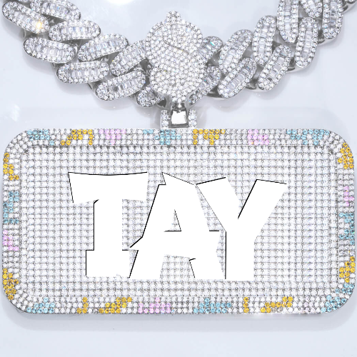 CUSTOM LETTER NECKLACE 3D COLORFUL SQUARE