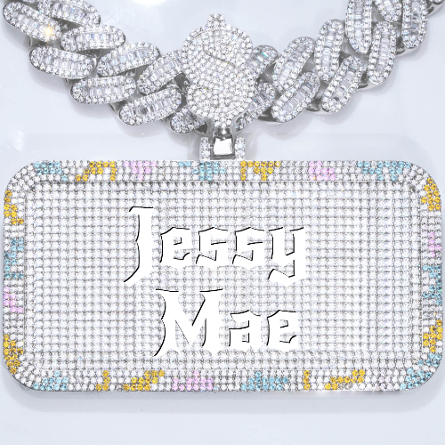 CUSTOM LETTER NECKLACE 3D COLORFUL SQUARE