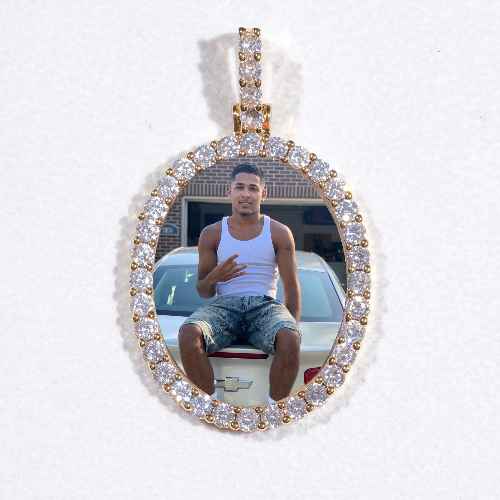 3D Oval Custom Picture Pendant