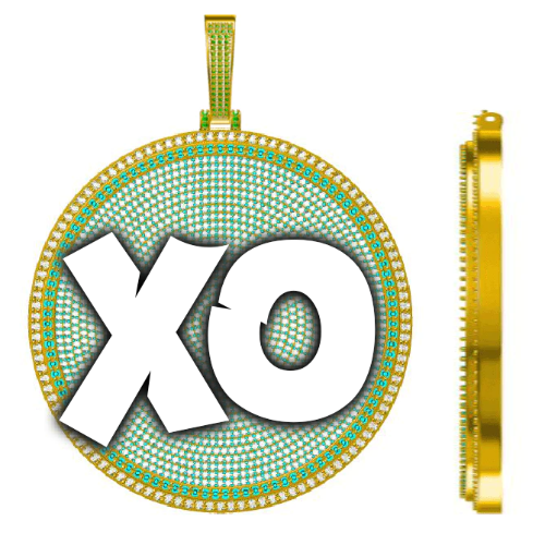 CUSTOM LETTER NECKLACE 3D BIG DISC