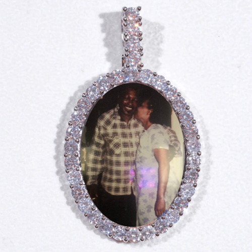 Large 3D Oval Custom Picture Pendant