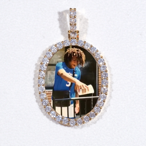 3D Oval Custom Picture Pendant