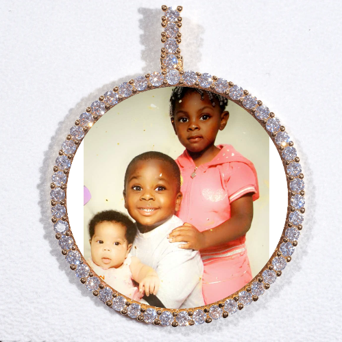 LARGE 3D CIRCLE CUSTOM PICTURE PENDANT
