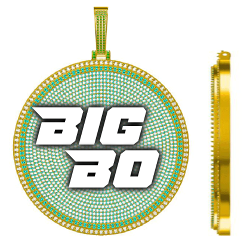 CUSTOM LETTER NECKLACE 3D BIG DISC