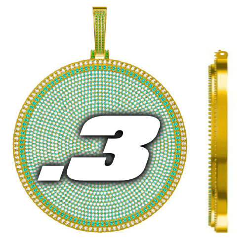 CUSTOM LETTER NECKLACE 3D BIG DISC