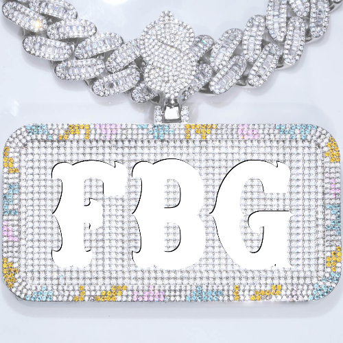 CUSTOM LETTER NECKLACE 3D COLORFUL SQUARE