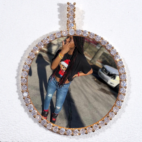 LARGE 3D CIRCLE CUSTOM PICTURE PENDANT