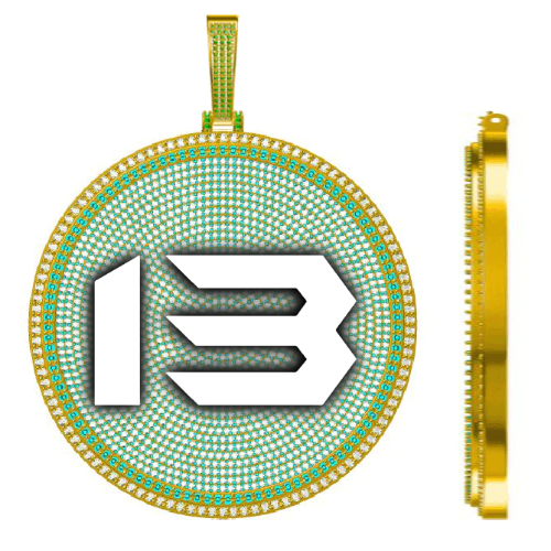 CUSTOM LETTER NECKLACE 3D BIG DISC