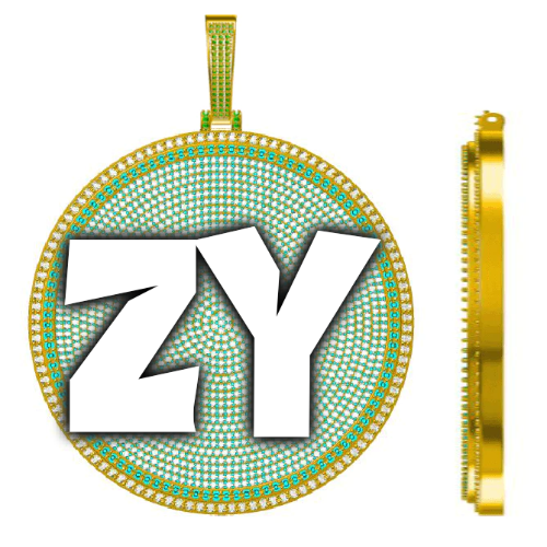 CUSTOM LETTER NECKLACE 3D BIG DISC