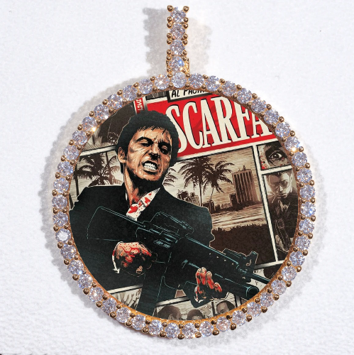 LARGE 3D CIRCLE CUSTOM PICTURE PENDANT