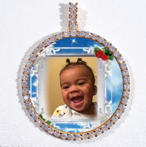 LARGE 3D CIRCLE CUSTOM PICTURE PENDANT