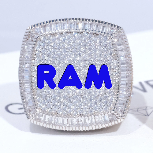 CUSTOM LETTER 3D ICED RING