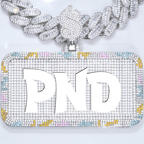 CUSTOM LETTER NECKLACE 3D COLORFUL SQUARE