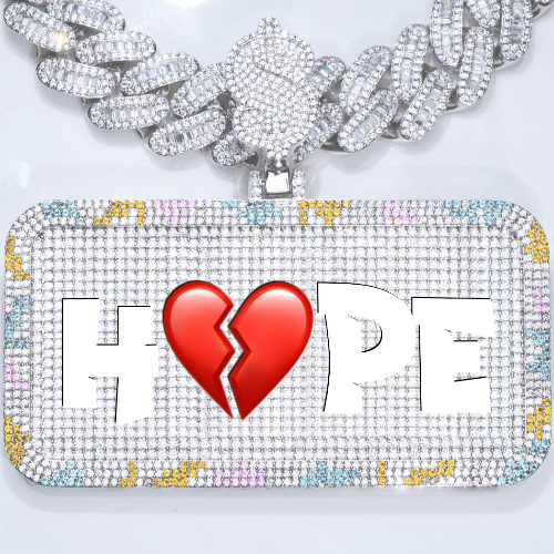 CUSTOM LETTER NECKLACE 3D COLORFUL SQUARE