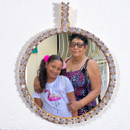 LARGE 3D CIRCLE CUSTOM PICTURE PENDANT