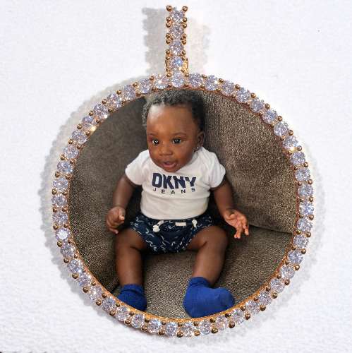 LARGE 3D CIRCLE CUSTOM PICTURE PENDANT