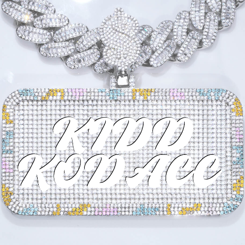 CUSTOM LETTER NECKLACE 3D COLORFUL SQUARE