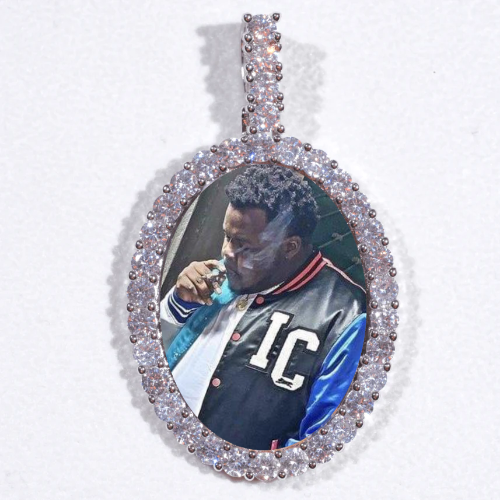 Large 3D Oval Custom Picture Pendant