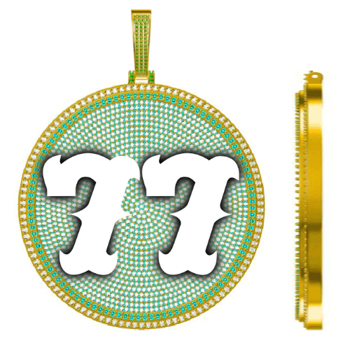 CUSTOM LETTER NECKLACE 3D BIG DISC