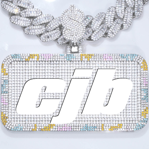 CUSTOM LETTER NECKLACE 3D COLORFUL SQUARE