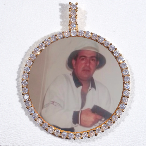 LARGE 3D CIRCLE CUSTOM PICTURE PENDANT