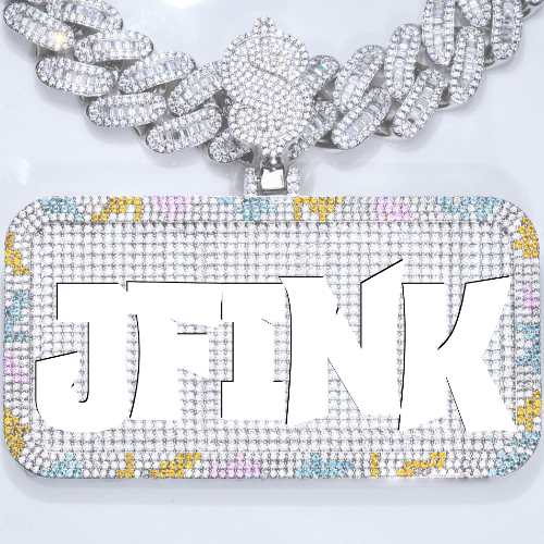 CUSTOM LETTER NECKLACE 3D COLORFUL SQUARE
