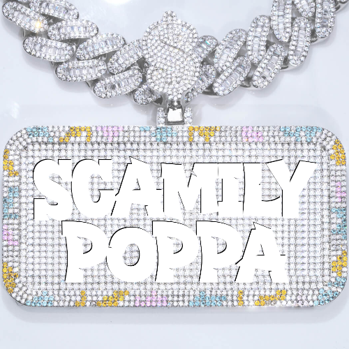 CUSTOM LETTER NECKLACE 3D COLORFUL SQUARE