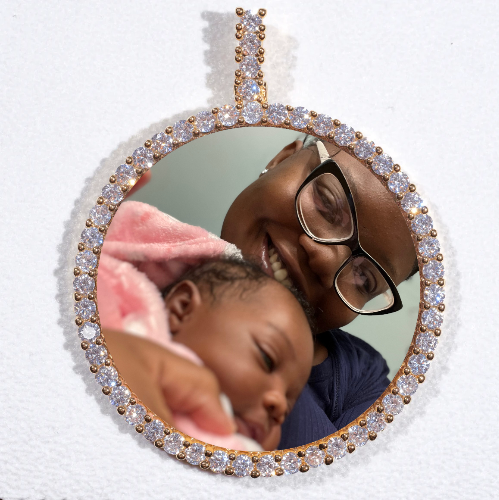 LARGE 3D CIRCLE CUSTOM PICTURE PENDANT