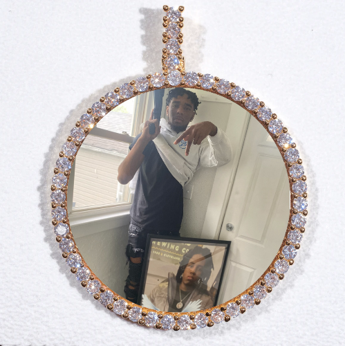 LARGE 3D CIRCLE CUSTOM PICTURE PENDANT