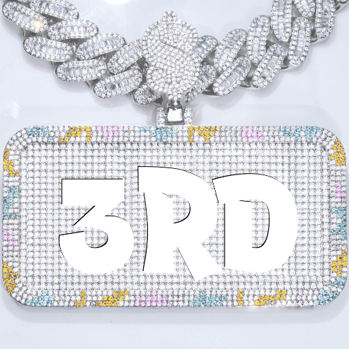 CUSTOM LETTER NECKLACE 3D COLORFUL SQUARE
