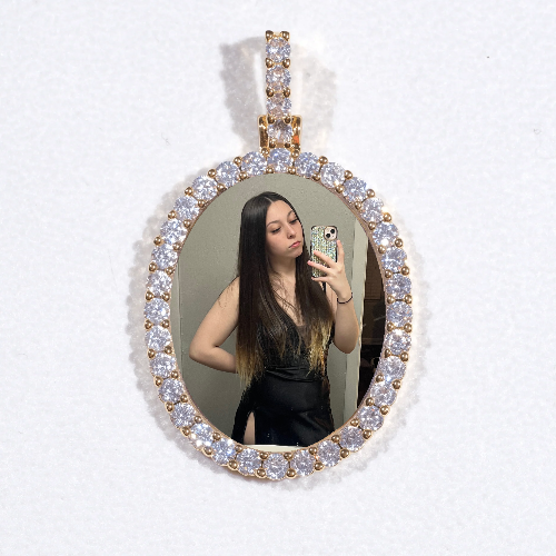 3D Oval Custom Picture Pendant