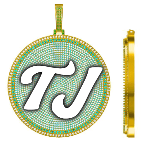 CUSTOM LETTER NECKLACE 3D BIG DISC
