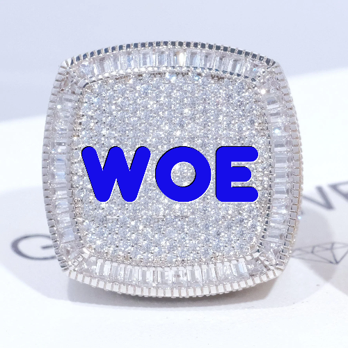 CUSTOM LETTER 3D ICED RING