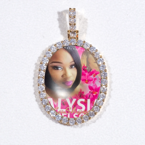3D Oval Custom Picture Pendant