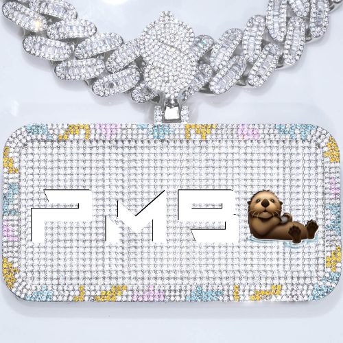 CUSTOM LETTER NECKLACE 3D COLORFUL SQUARE