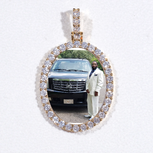 3D Oval Custom Picture Pendant
