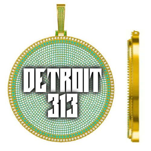 CUSTOM LETTER NECKLACE 3D BIG DISC