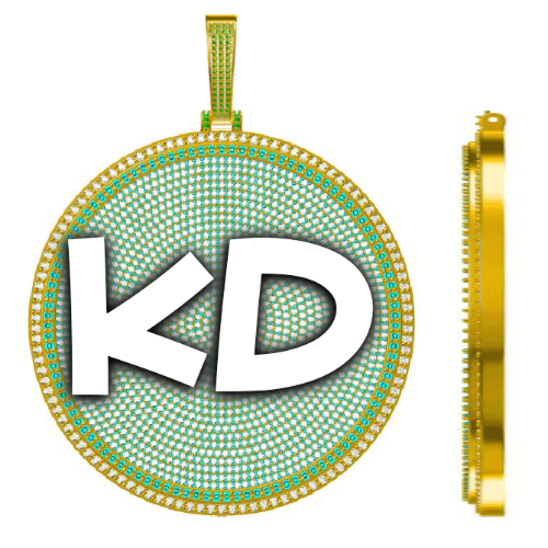 CUSTOM LETTER NECKLACE 3D BIG DISC
