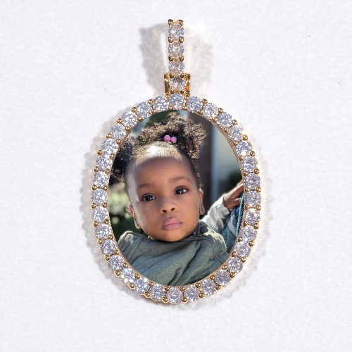 3D Oval Custom Picture Pendant
