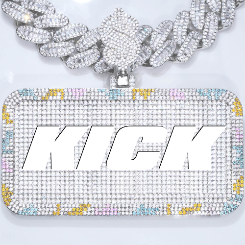 CUSTOM LETTER NECKLACE 3D COLORFUL SQUARE