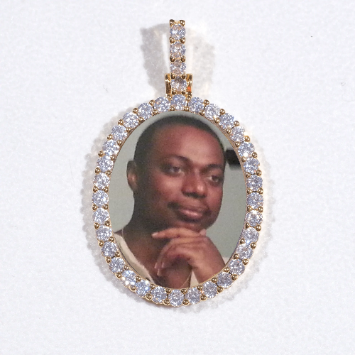 3D Oval Custom Picture Pendant