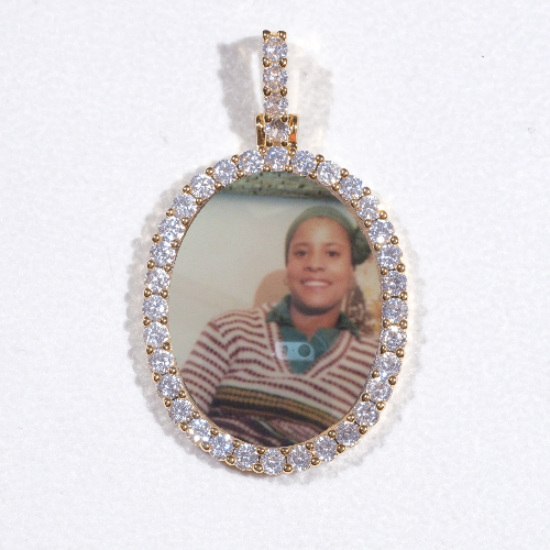 3D Oval Custom Picture Pendant